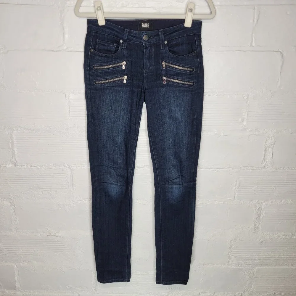 Paige Women's Size 25 Jeans Edgemont Zippers - Picture 1 of 6